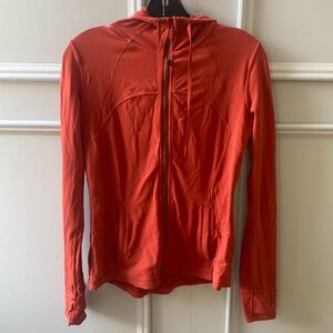 Lululemon hooded jacket Nulu. Perfect condition. Tomato color.